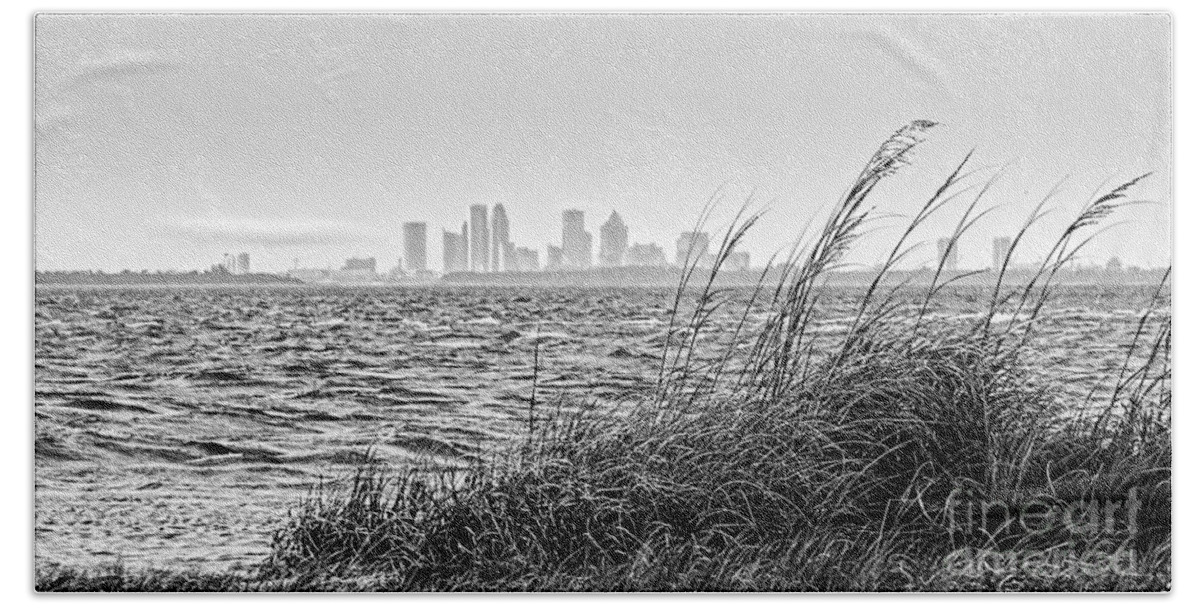 Tampa Bay Beach Towel featuring the photograph Tampa Across The Bay by Marvin Spates