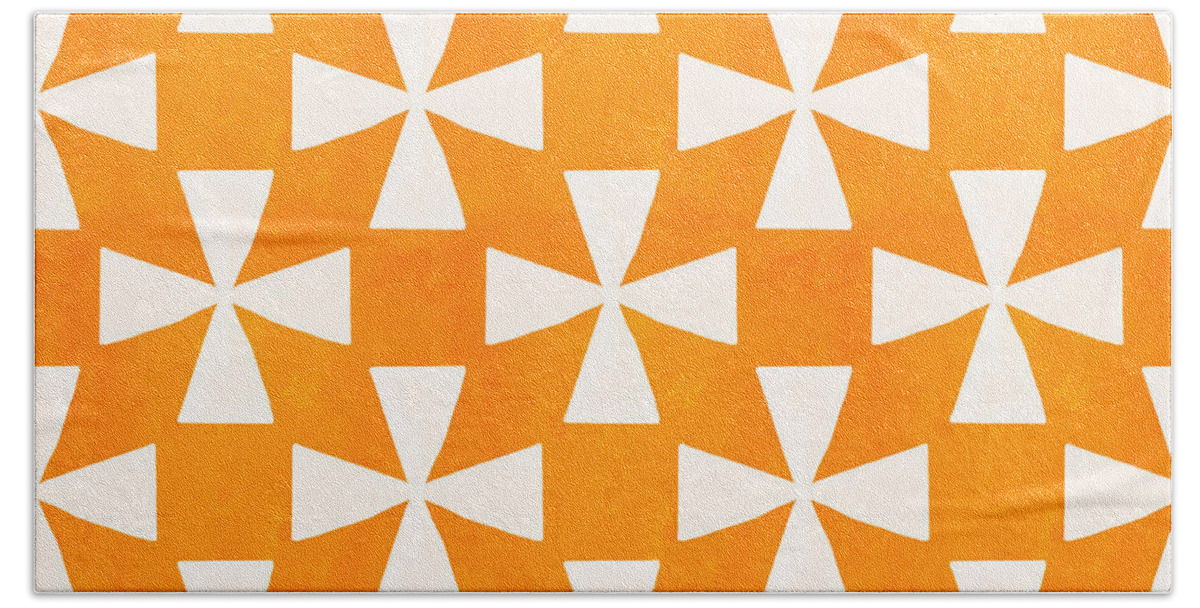 Orange Beach Towel featuring the painting Tangerine Twirl by Linda Woods