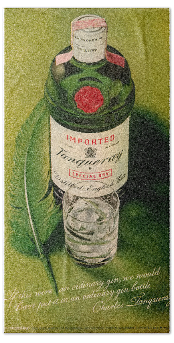 Tanqueray Beach Towel featuring the digital art Tanqueray Gin by Georgia Fowler