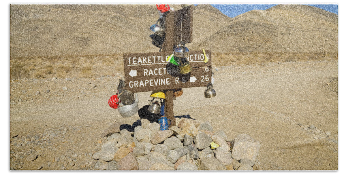 00431203 Beach Towel featuring the photograph Teakettle Junction in Death Valley by Yva Momatiuk and John Eastcott