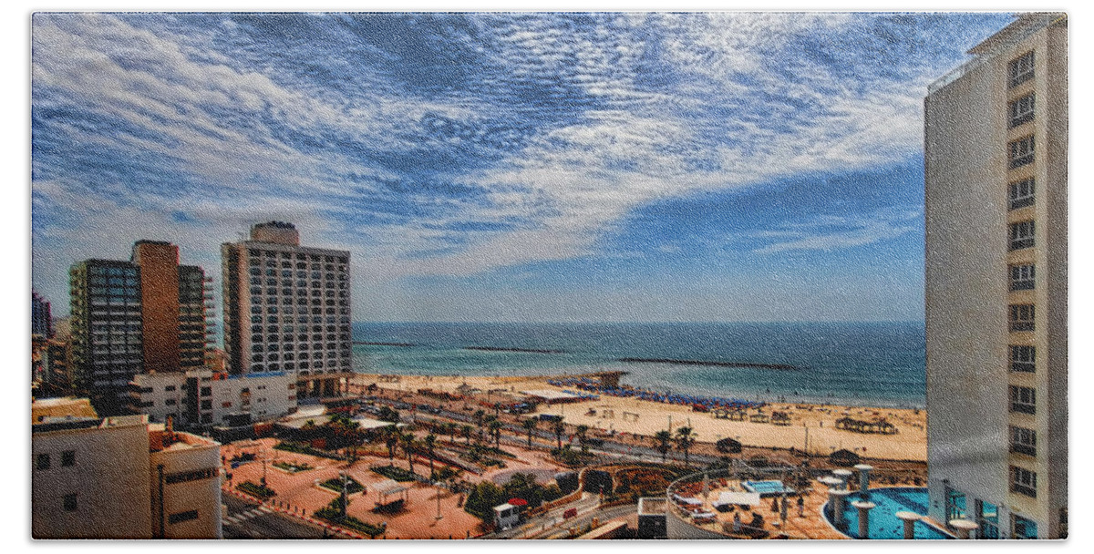 Israel Beach Towel featuring the photograph Tel Aviv summer time by Ron Shoshani