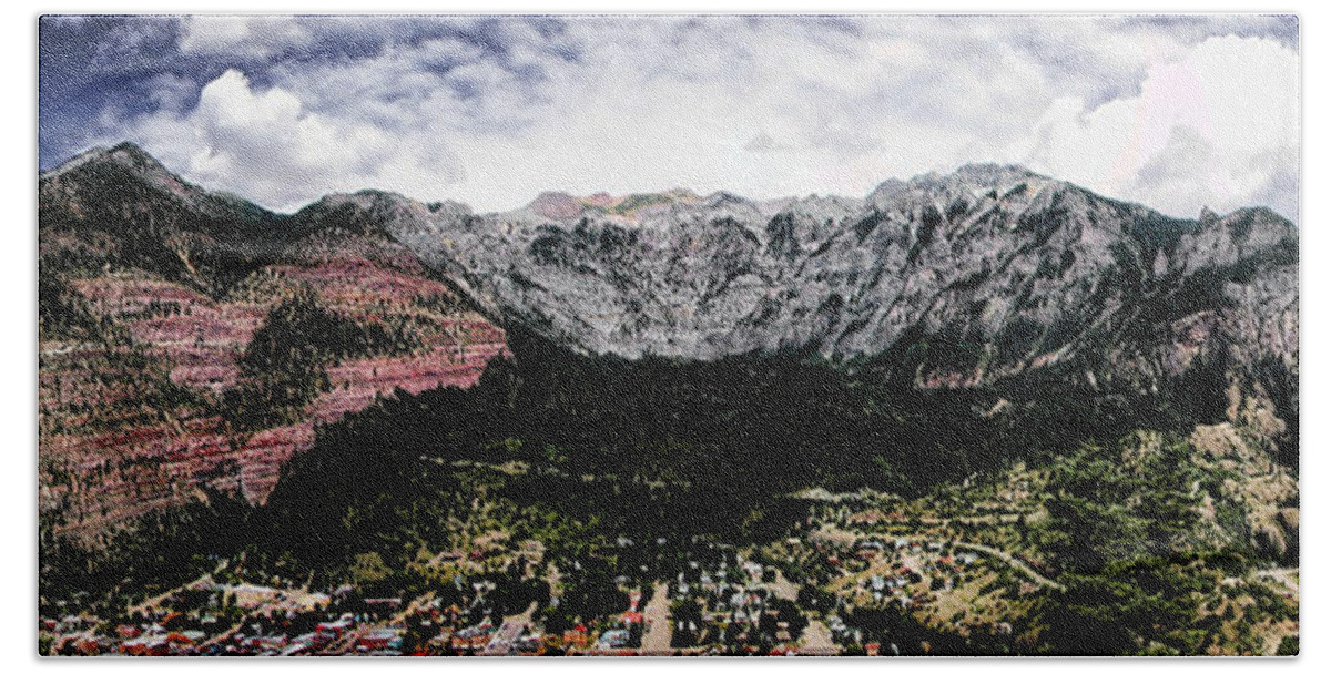 Telluride Beach Towel featuring the photograph Telluride From the Air by Lucy VanSwearingen