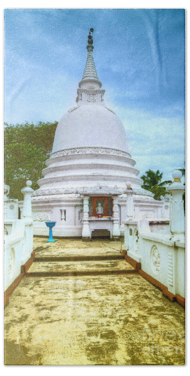 Tempel Beach Towel featuring the photograph temple complex at the tropical island Sri Lanka by Gina Koch