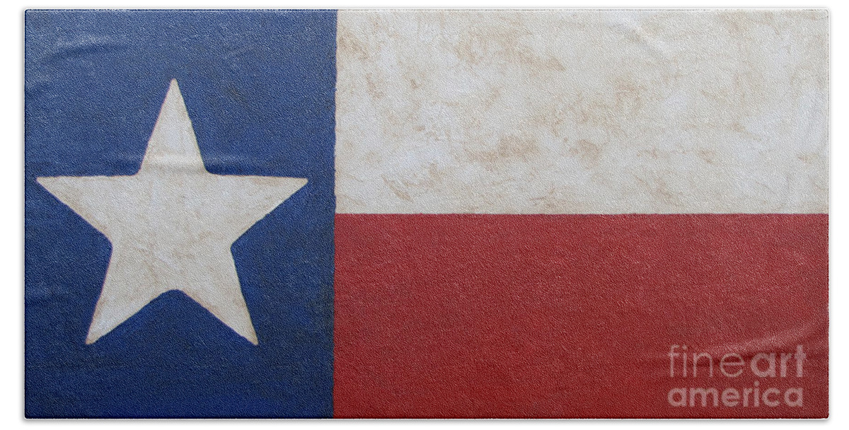 Tx Flag Stained Beach Towel featuring the painting Texas Flag by Jimmie Bartlett