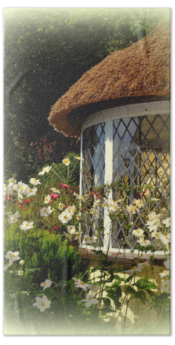 Selworthy Beach Towel featuring the photograph Thatched Cottage Window by Carla Parris