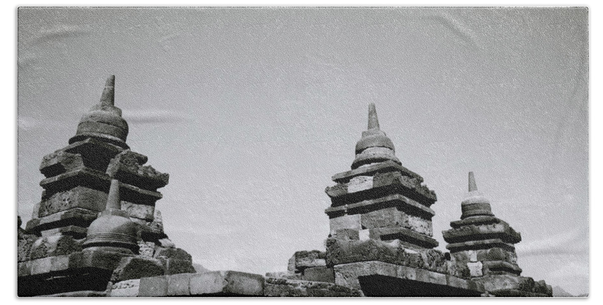 Borobudur Beach Towel featuring the photograph The Ancient Stupas Of Borobudur by Shaun Higson