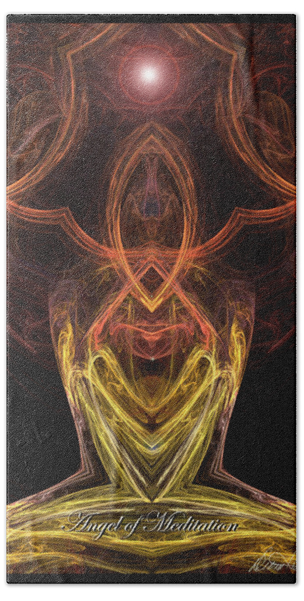 Angel Beach Towel featuring the digital art The Angel of Meditation by Diana Haronis