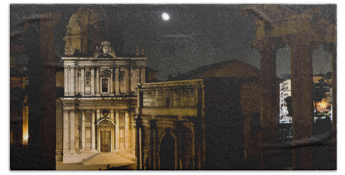 Rome Beach Towel featuring the photograph The Arch of Septimius Severus by Weston Westmoreland