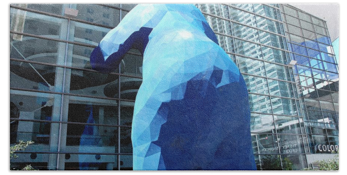 Denver Beach Sheet featuring the photograph The Blue Bear #1 by Dany Lison