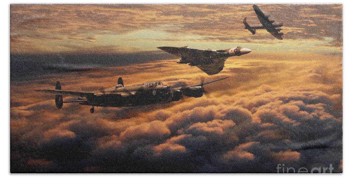 Avro Beach Towel featuring the digital art The Bomber Age by Airpower Art