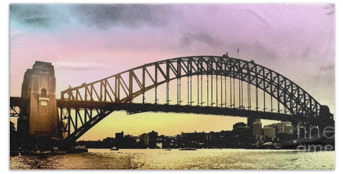 Sydney Beach Towel featuring the photograph The Bridge by HELGE Art Gallery