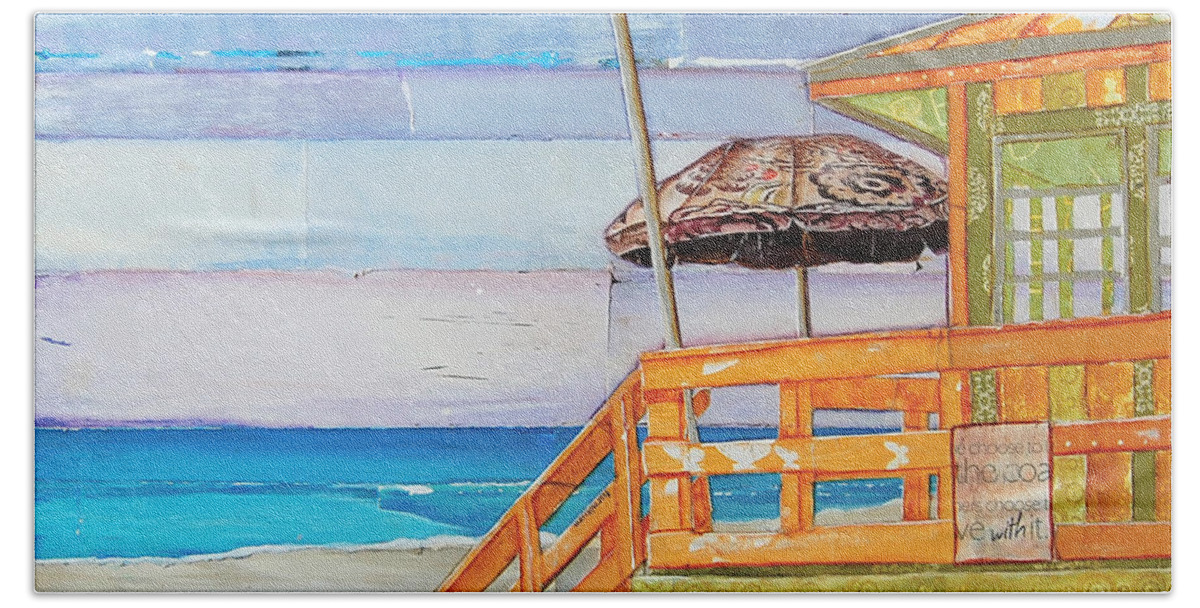 Coast Beach Towel featuring the mixed media The Coast is Clear by Danny Phillips
