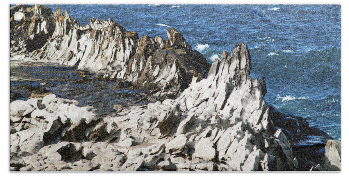 Fine Art Photography Beach Sheet featuring the photograph The Dragons Teeth I by Patricia Griffin Brett