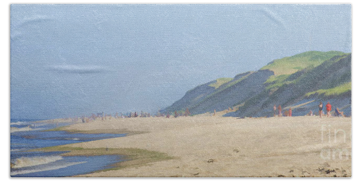 Ocean Beach Towel featuring the digital art The Dunes of Wellfleet by Jayne Carney