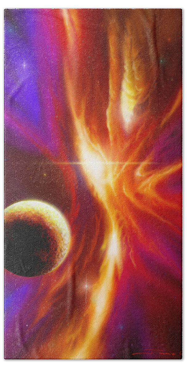 Sunrise Beach Towel featuring the painting The Eye of God by James Hill