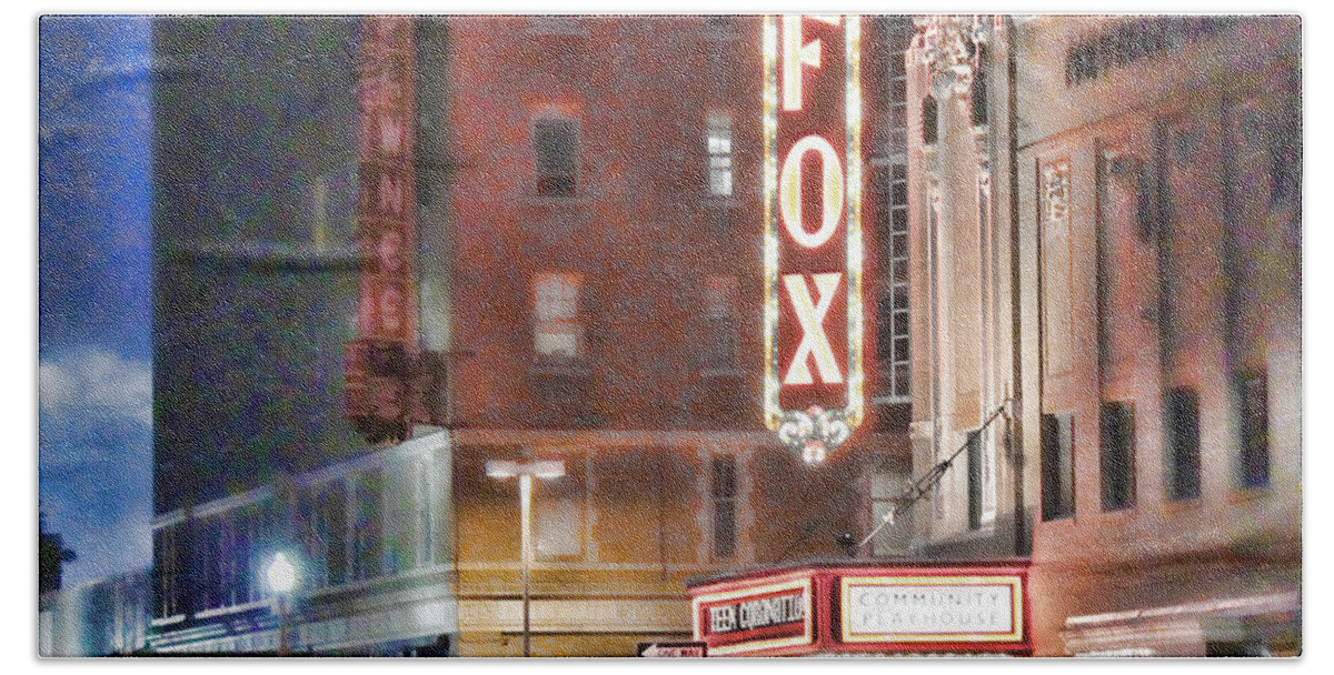 Fox Theater Beach Sheet featuring the photograph The Fox After the Show by Sylvia Thornton