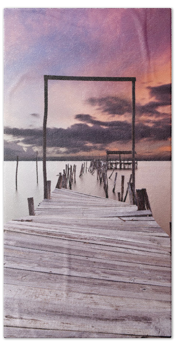 Pier Beach Towel featuring the photograph The gate by Jorge Maia