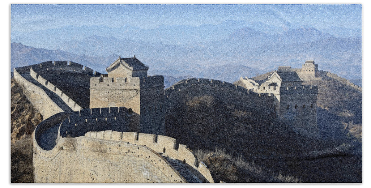 great Wall Beach Towel featuring the photograph The Great Wall - China by Brendan Reals