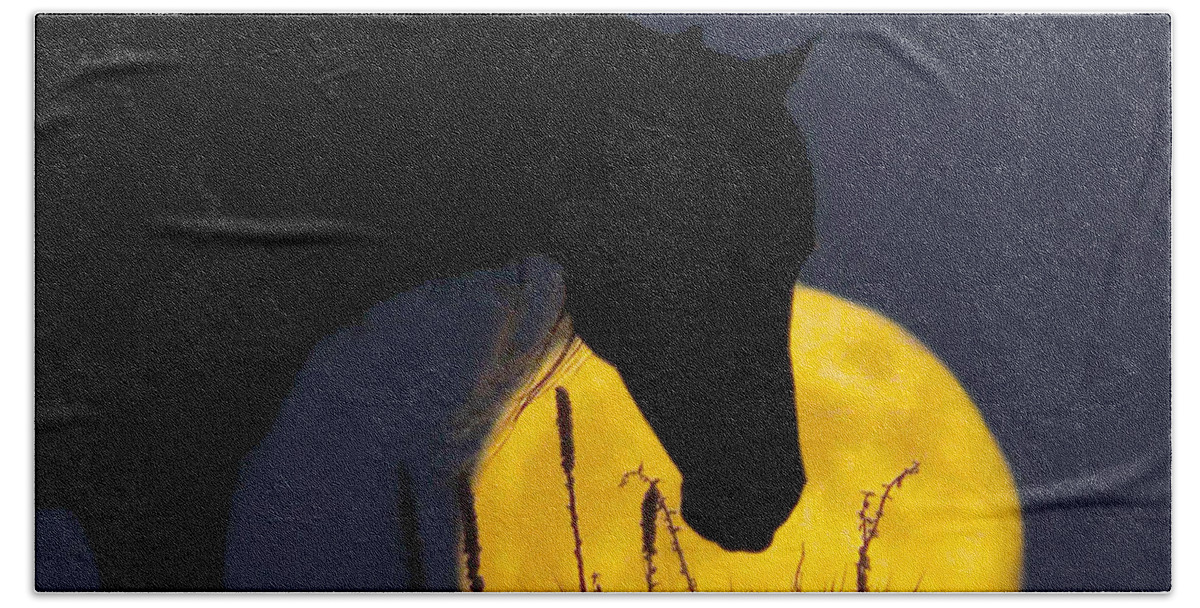 Moon Beach Towel featuring the photograph The Horse in the Moon by Dawn Key