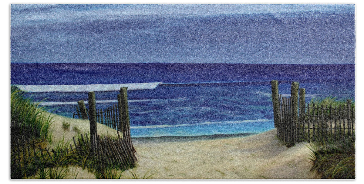 Beach Beach Towel featuring the painting The Jersey Shore by Daniel Carvalho