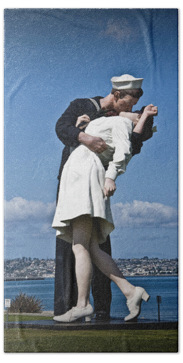 Scene Beach Towel featuring the photograph The Kiss by Randall Nyhof