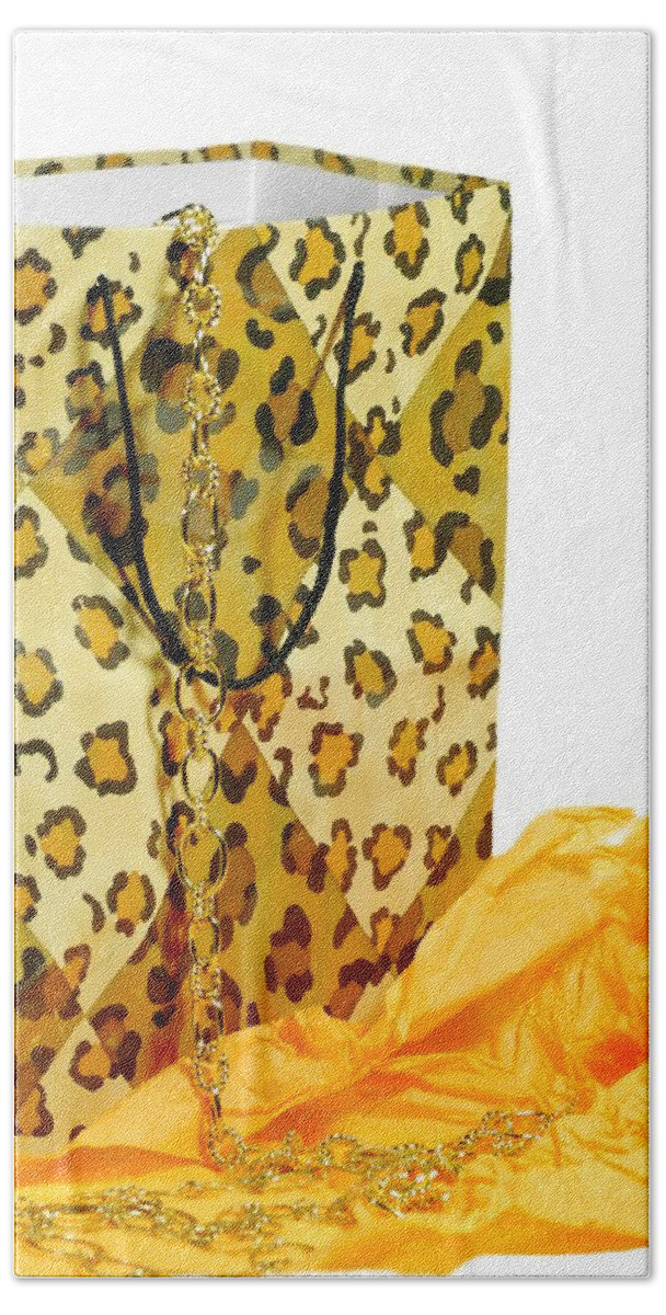 Gift Bag Beach Towel featuring the photograph The Leopard Gift Bag by Diana Angstadt