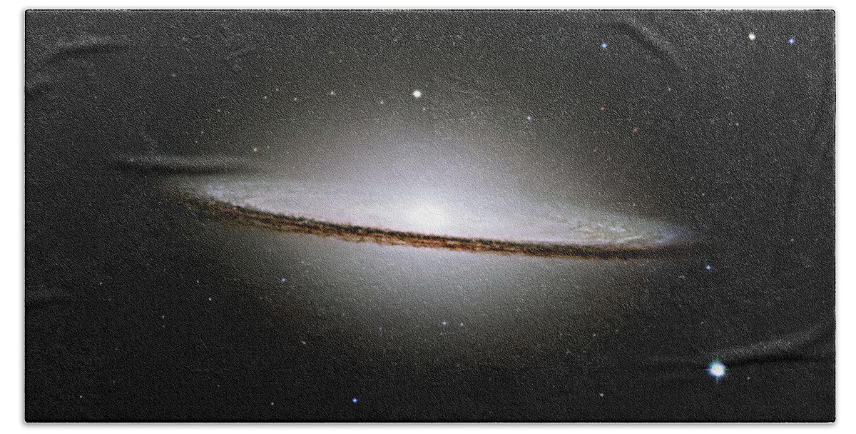 M104 Beach Towel featuring the photograph The Majestic Sombrero Galaxy by Ricky Barnard