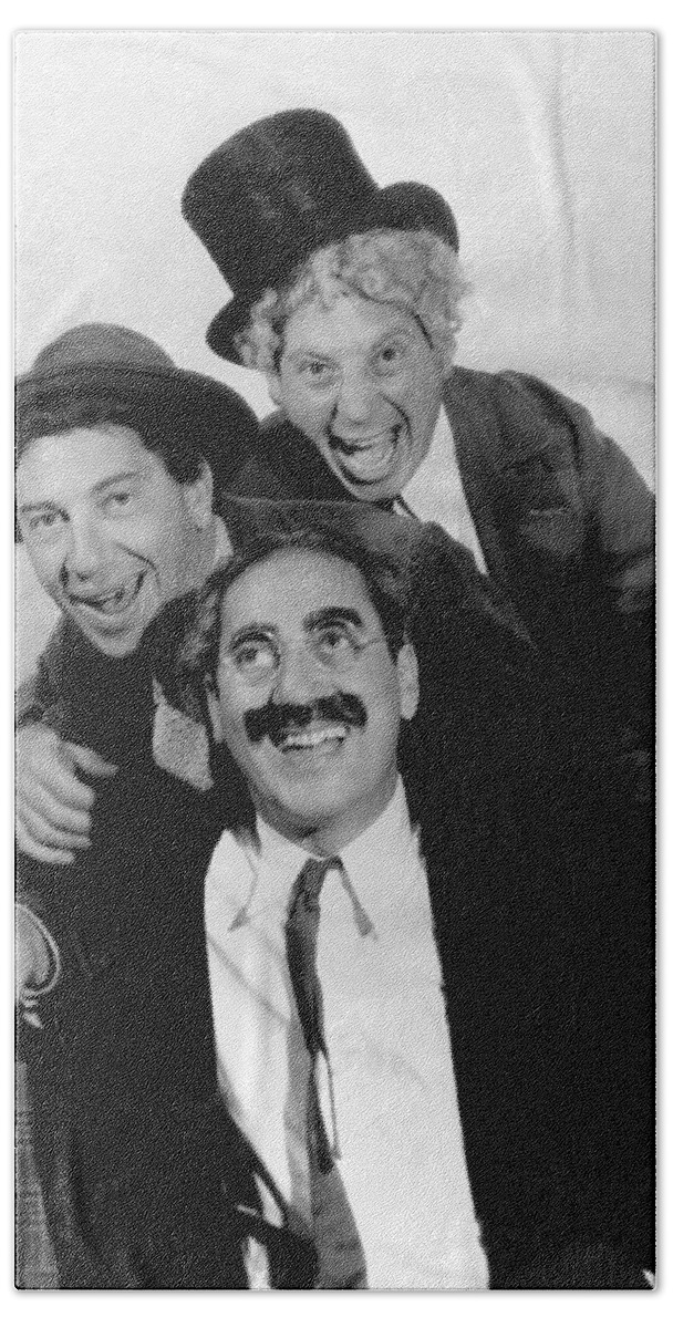 Movie Poster Beach Towel featuring the photograph The Marx Brothers - A Night at the Opera by Georgia Clare