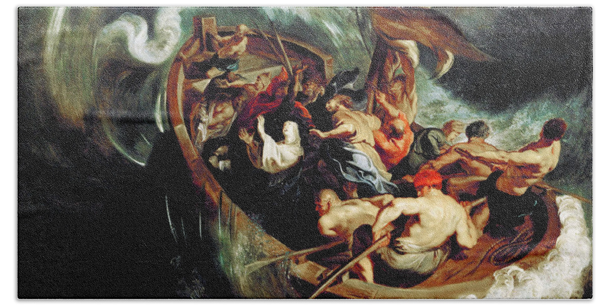 Peter Paul Rubens Beach Towel featuring the painting The Miracle of Saint Walburga by Peter Paul Rubens