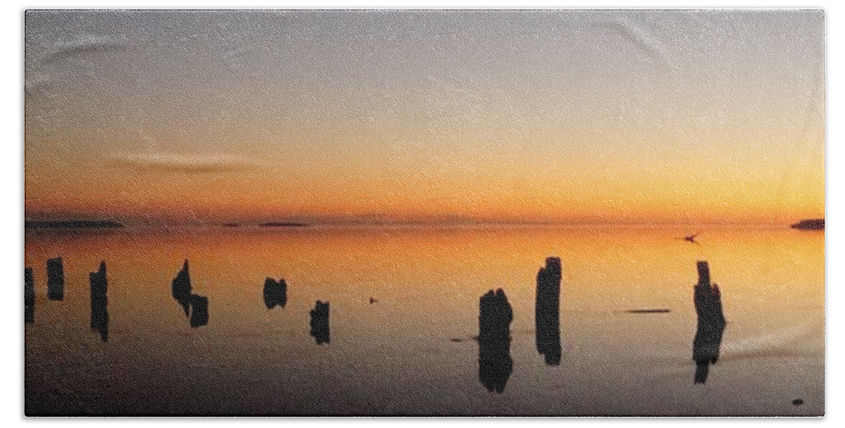 Everglades Beach Towel featuring the photograph The Old Dock at Sunset by John Wall