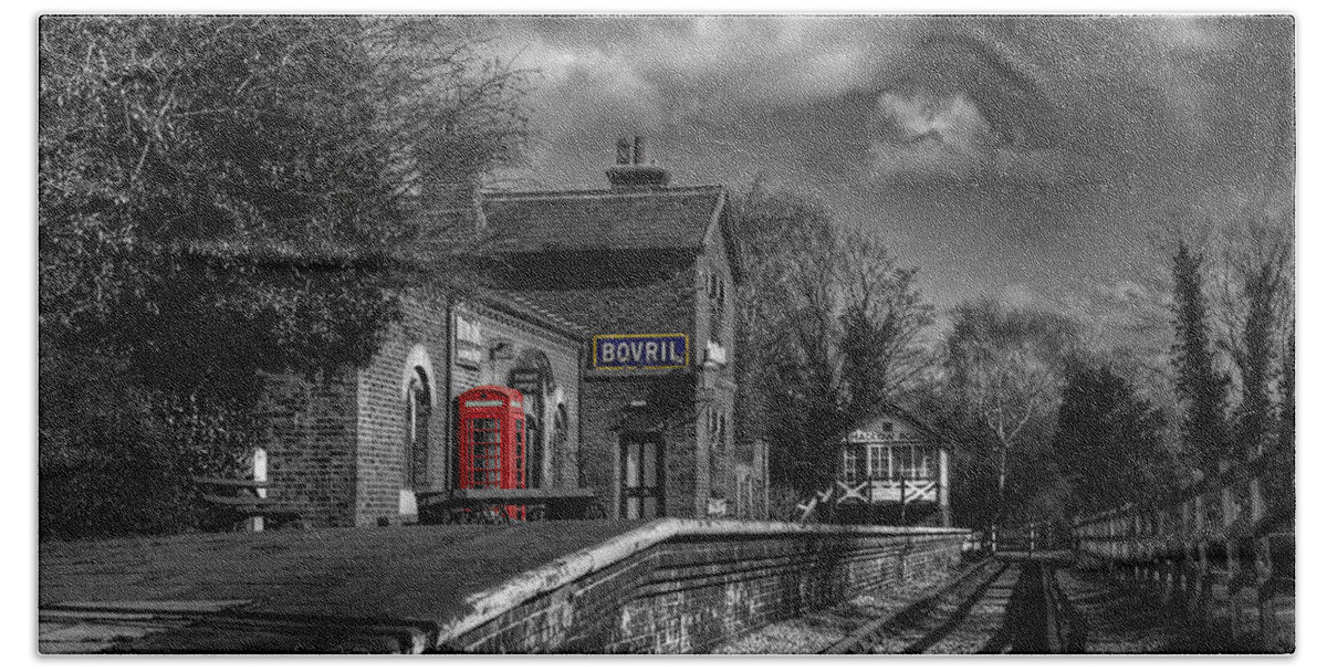 Wirral Beach Towel featuring the photograph The Old Red Telephone Box by Spikey Mouse Photography