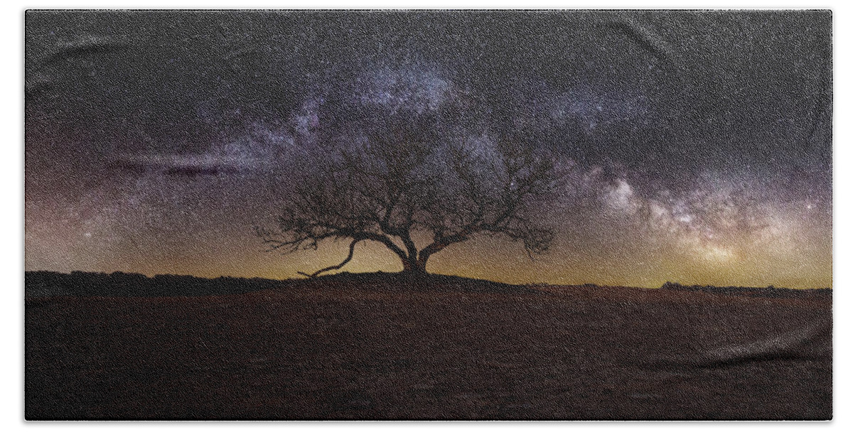 Milky Way Beach Towel featuring the photograph The One by Aaron J Groen