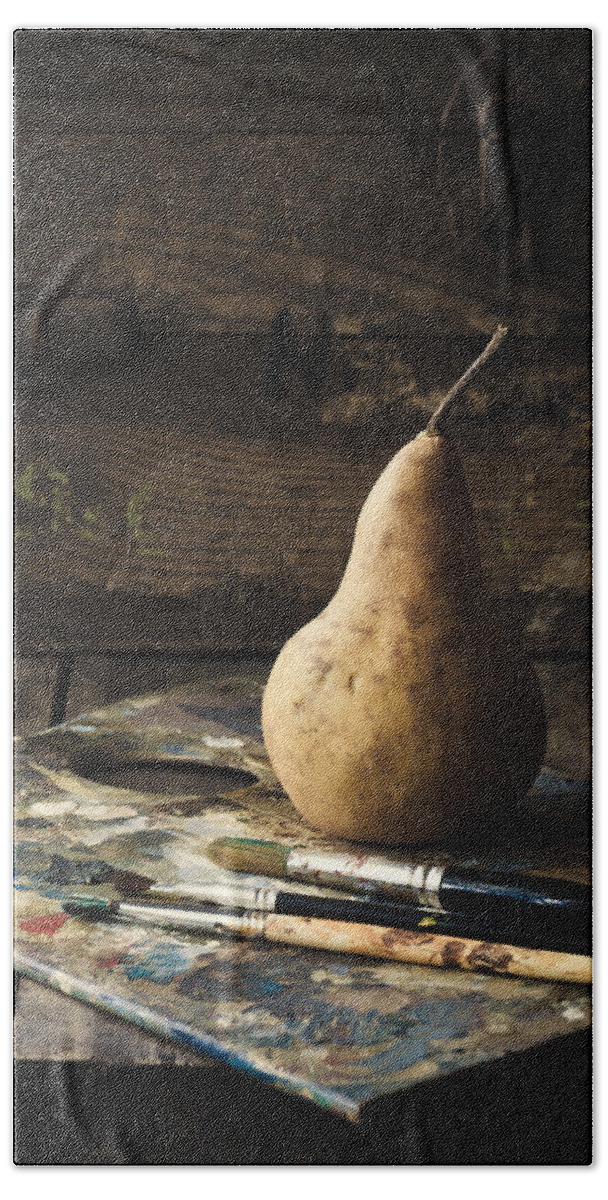 Pear Beach Sheet featuring the photograph The Painter's Pear by Amy Weiss