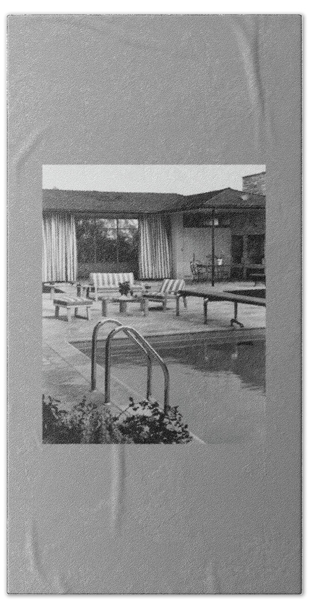 The Pool And Pavilion Of A House Beach Towel
