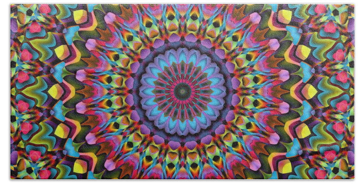 Psychedelic Beach Sheet featuring the digital art The Psychedelic Days by Lyle Hatch