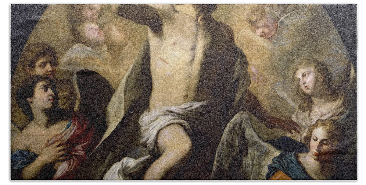 Pietro Novelli Beach Towel featuring the painting The Resurrection of Christ by Pietro Novelli