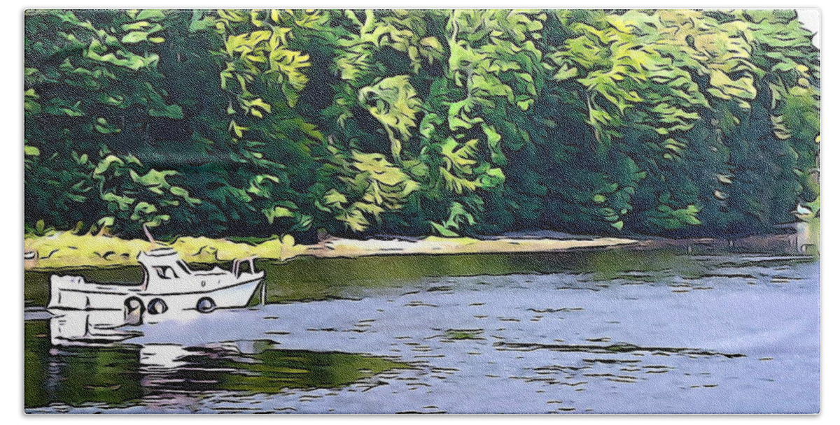 Boat Beach Sheet featuring the photograph The River Eske by Norma Brock