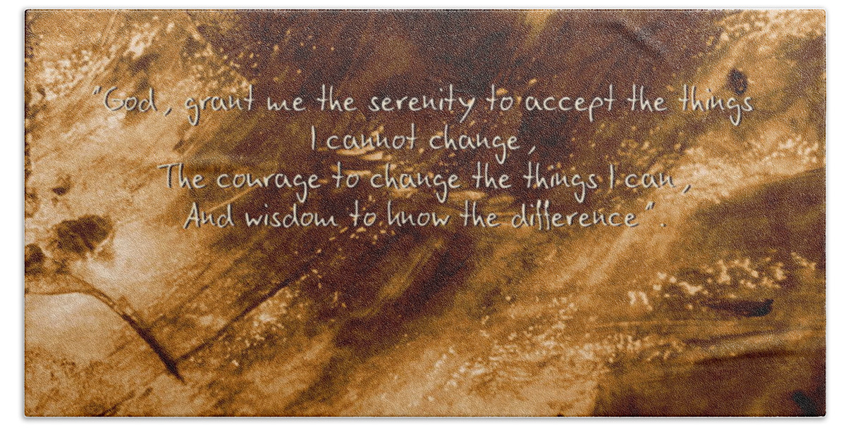 Prayer Beach Towel featuring the photograph The Serenity Prayer 1 by Andrea Anderegg