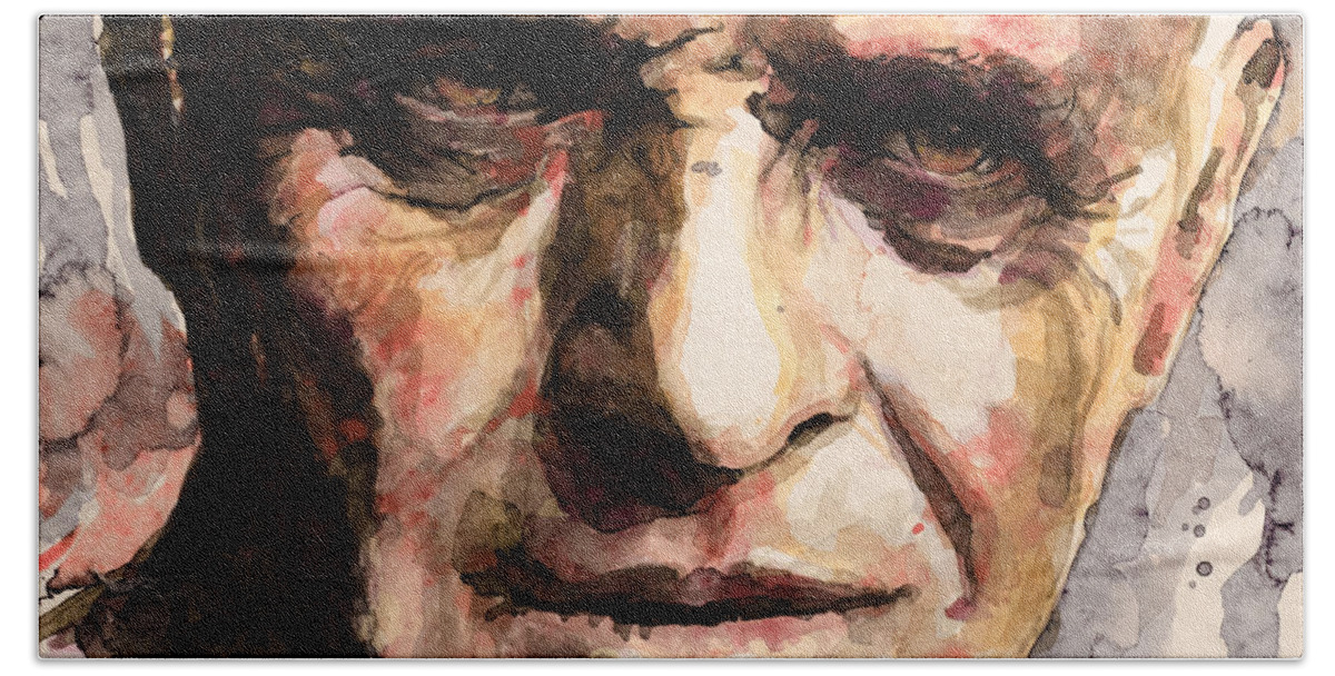 Anthony Hopkins Beach Sheet featuring the painting The Silence of the Lambs by Laur Iduc