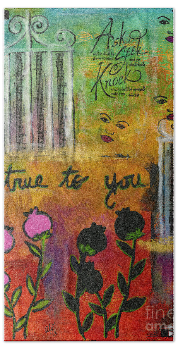 Women Beach Towel featuring the mixed media The Song of My Own Belief by Angela L Walker