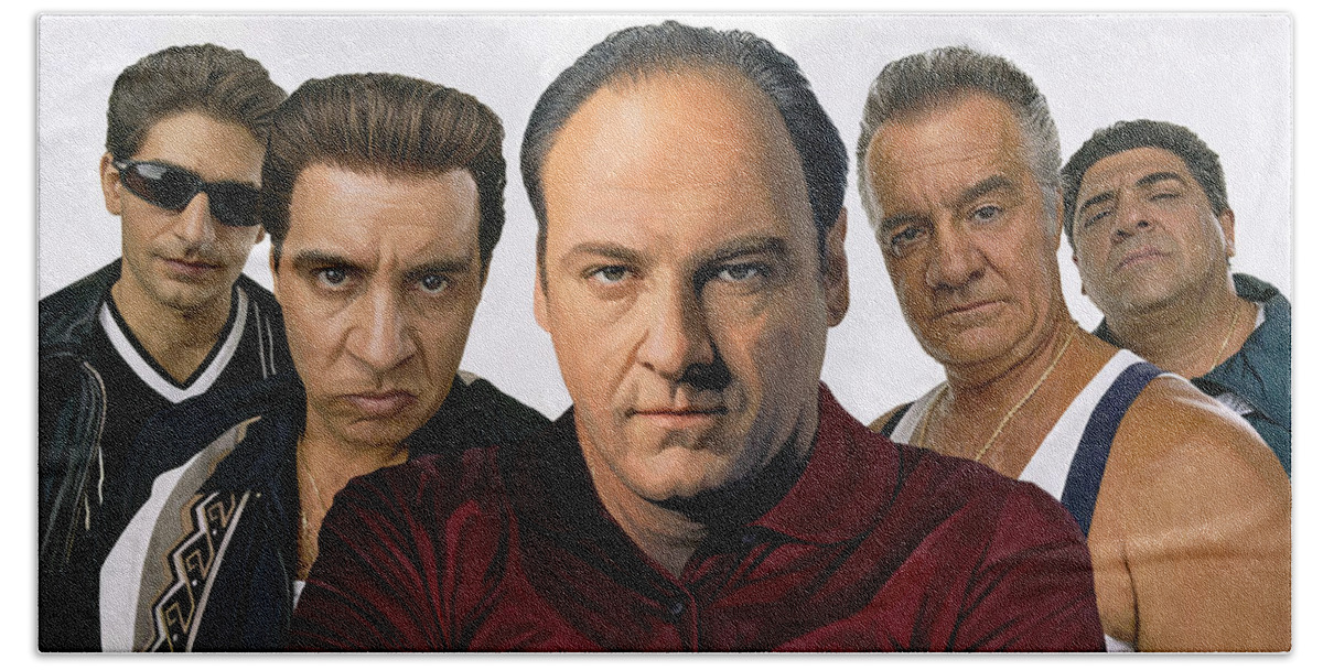 The Sopranos Paintings Beach Towel featuring the painting The Sopranos Artwork 2 by Sheraz A