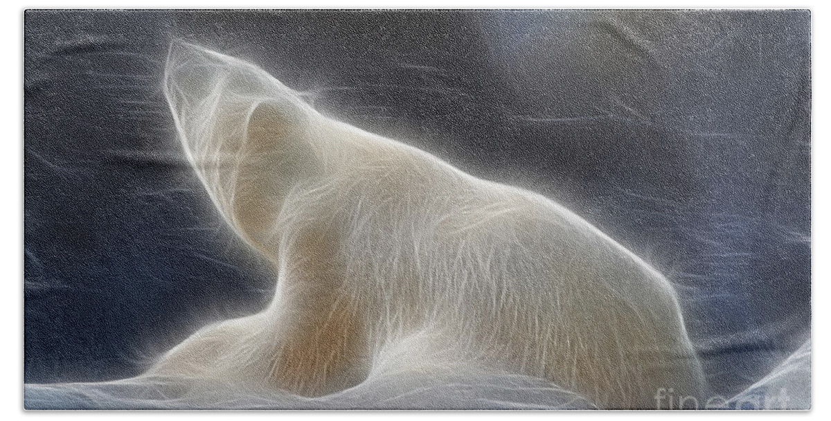 Animal Beach Towel featuring the digital art The Spirit of The Polar Bear by Teresa Zieba