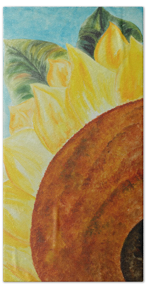 Sunflower Beach Towel featuring the painting The Sun Has Risen by Donna Blackhall