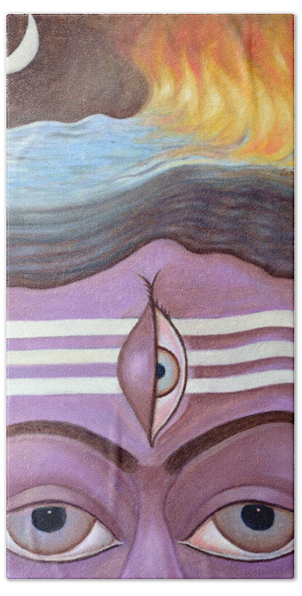Lord Beach Towel featuring the painting The Third Eye by Usha Shantharam