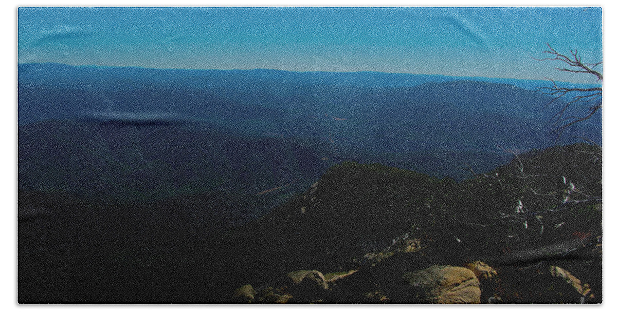 Digital Painting Beach Towel featuring the digital art The view from the Summit of Mount Buffalo by Blair Stuart