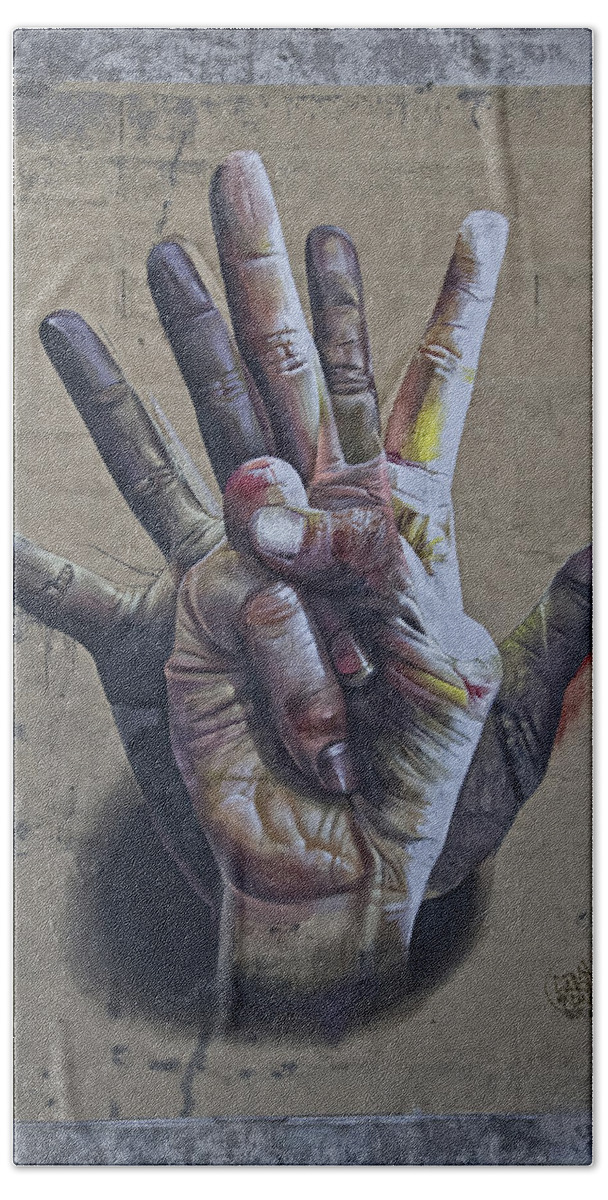 Graffiti Beach Towel featuring the photograph These Are The Hands . . . by Joachim G Pinkawa