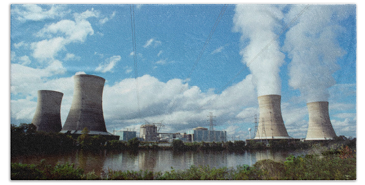 Cooling Tower Beach Towel featuring the photograph Three Mile Island by Theodore Clutter