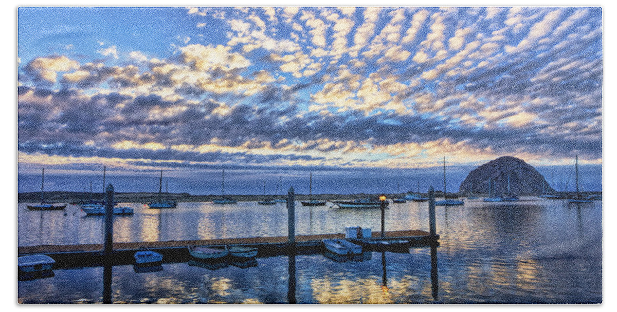 Morro Bay Beach Towel featuring the photograph Tidelands Park Reflections by Beth Sargent