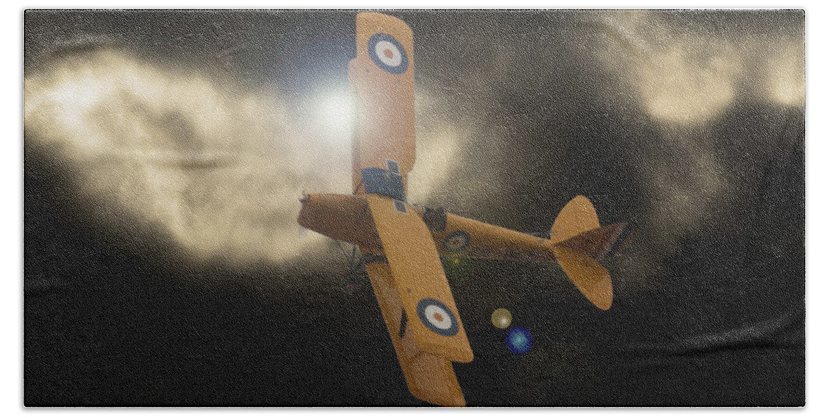 De Havilland D.h.82a Tiger Moth Beach Towel featuring the photograph Tiger Moth by Paul Job