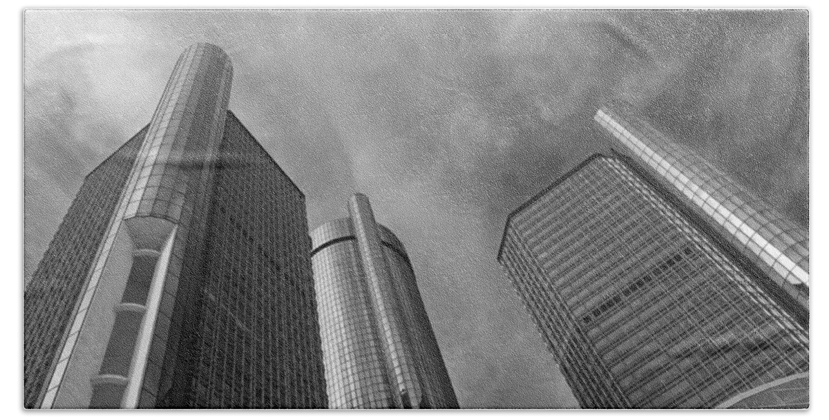 Detroit Beach Sheet featuring the photograph Tilting Towers by Ann Horn